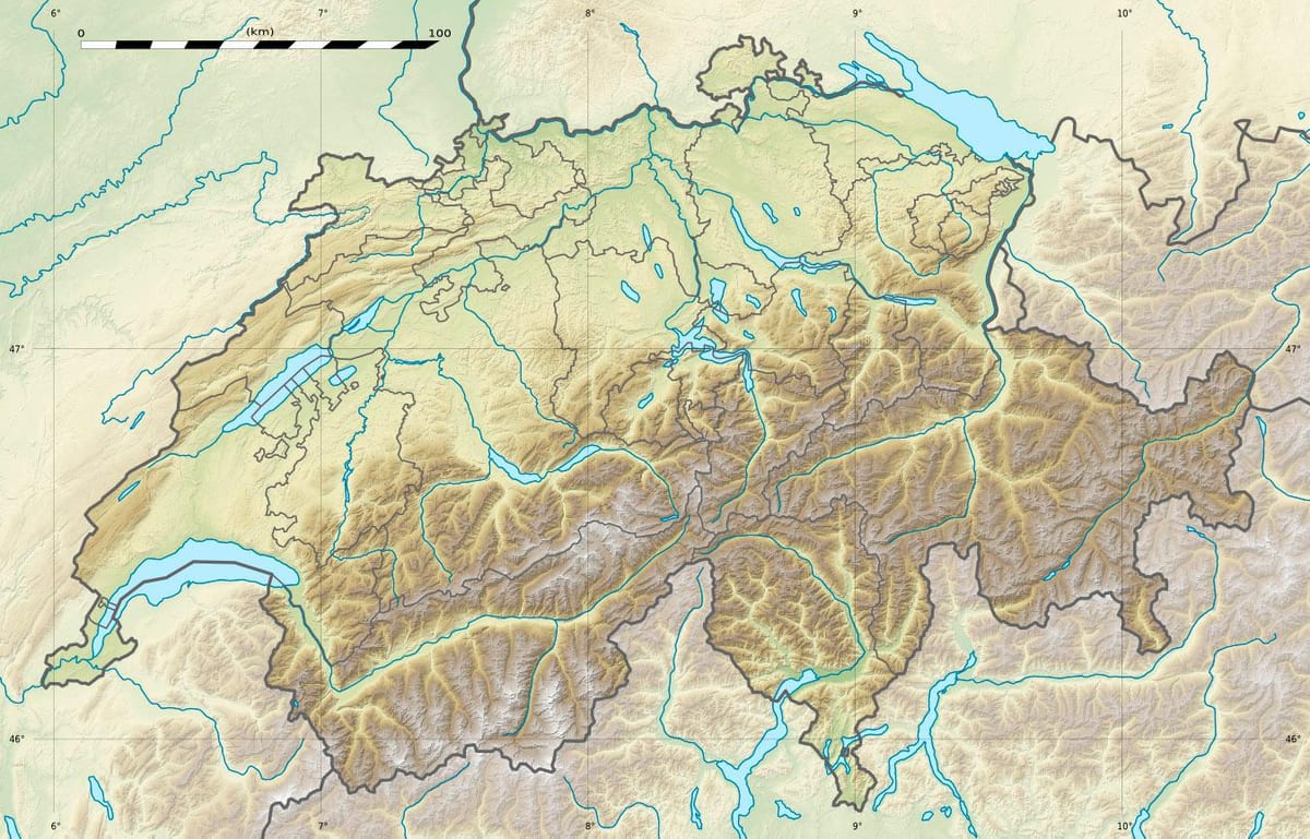 के मानचित्र स्विट्जरलैंड राहत