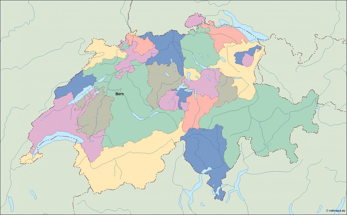 के नक्शे के राजनीतिक मानचित्र स्विट्जरलैंड