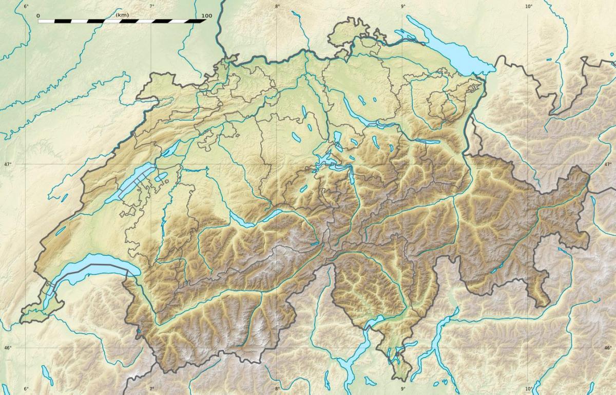 के मानचित्र स्विट्जरलैंड राहत