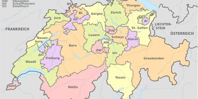 स्विट्जरलैंड देश का नक्शा