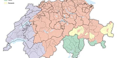के मानचित्र स्विट्जरलैंड भाषा
