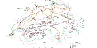 स्विट्जरलैंड आकर्षण का नक्शा