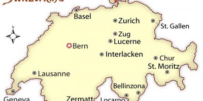 ज्यूरिख स्विट्जरलैंड के नक्शे पर